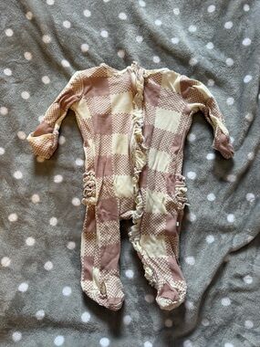 Caden Lane Plaid Zippered Footie
